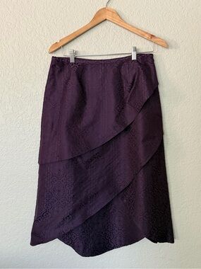 Z by Zelda Deep Purple Size 10 Midi Asymmetrical tiered Skirt